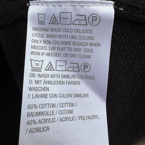 Isaac Mizrahi Womens Black Ribbed Open Front Knit Cardigan Sweater Pockets L - Picture 11 of 12